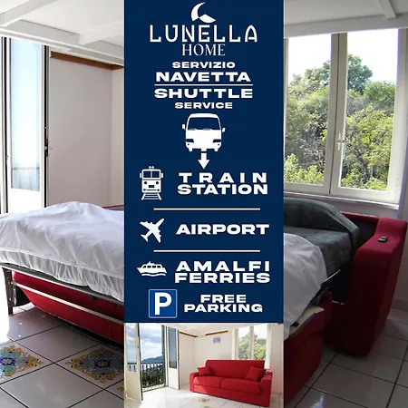 Lunella Home Full Apartment With Unique Seaview, Washing Machine, Full Kitchen, Parking With Video Surveillance, And Shuttle Taxi From To Central Station, Amalfi Ferries, Salerno Airport, Naples Airport Exterior photo